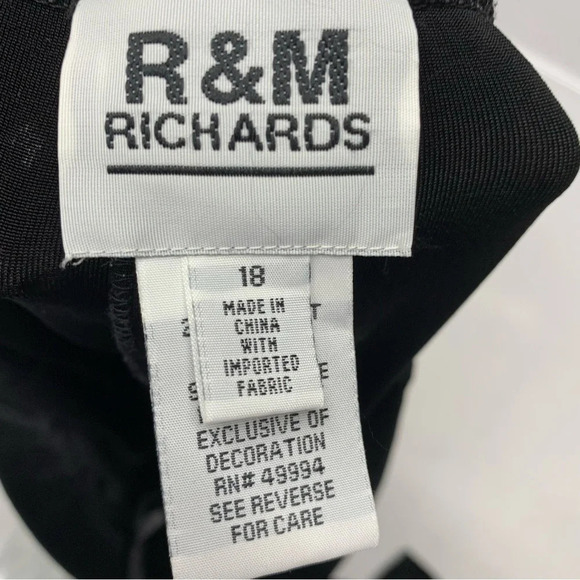 R M Richards Pull On Pants Sz 18  Black Slinky Knit Straight Leg Stretch Classic - Picture 6 of 11